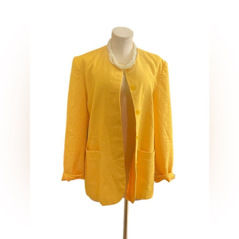 Chic Vintage Yellow Boyfriend Fit Blazer by Morgan Miller A Statement Piece